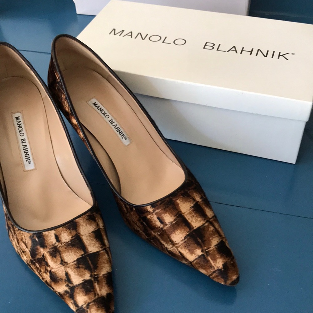 Patterned Manolo Heels